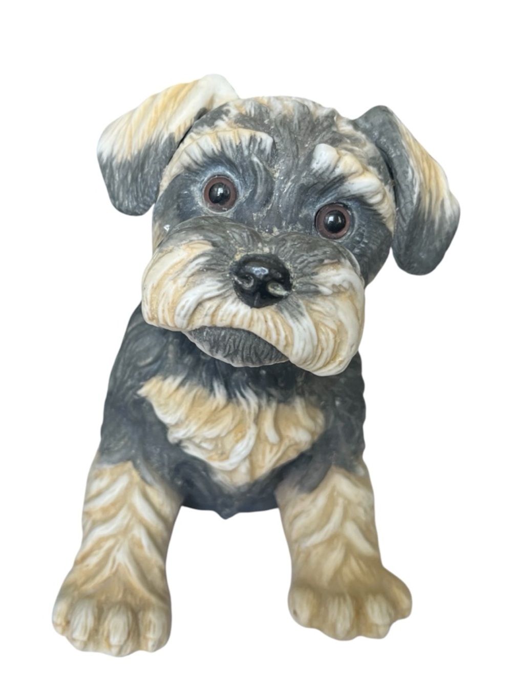 Vintage 1984 Enesco Purebred Pets Miniature Schnauzer Dog Figurine Kathy Wise 6”